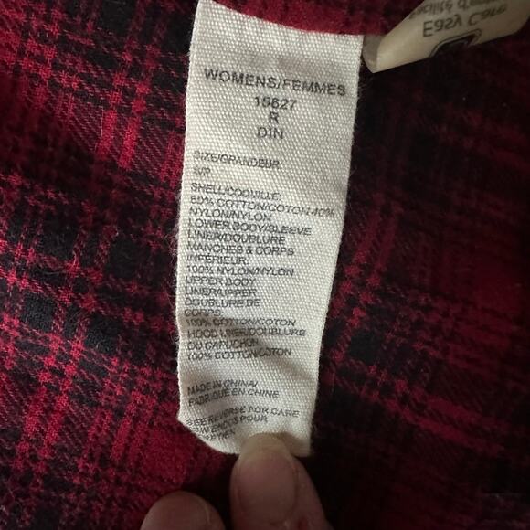 Woolrich Women's Navy Blue Lined Fall Raincoat Plaid Flannel Lining Small Petite - Picture 7 of 13